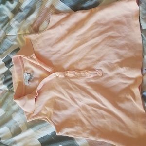 Vintage 90s mom peach sleeveless polo collared shirt